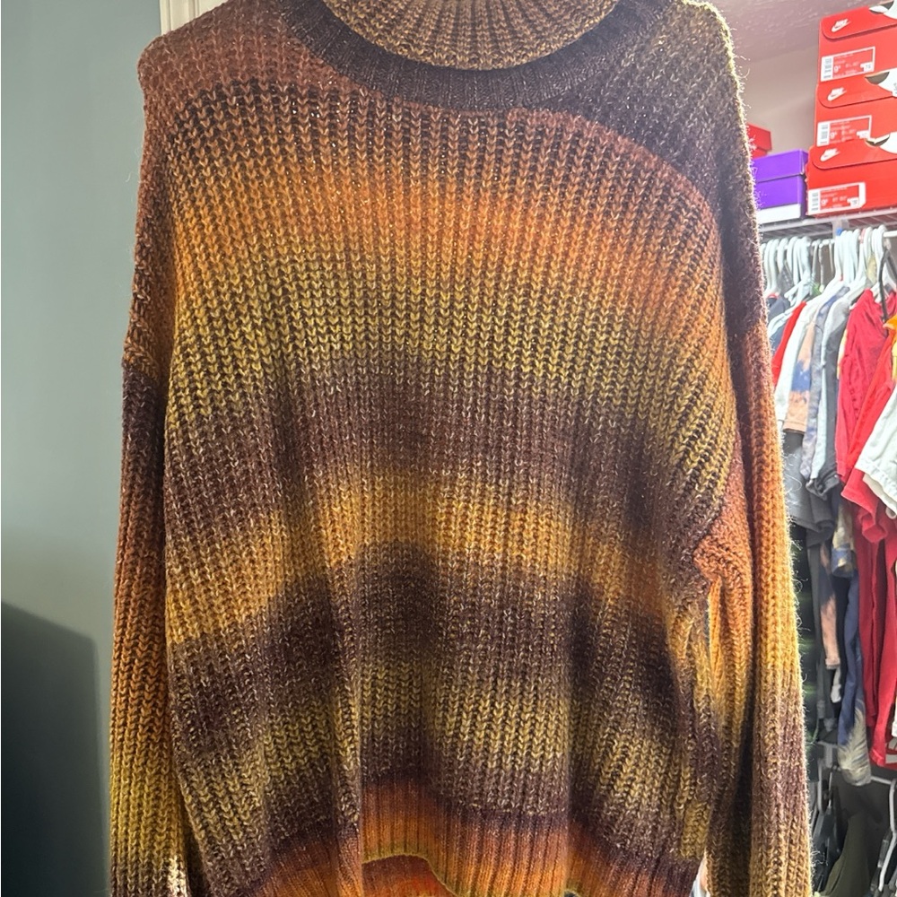 Old Navy Brown and Yellow Knit Sweater